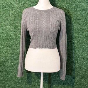 Izod Women's Gray Cotton Sweater